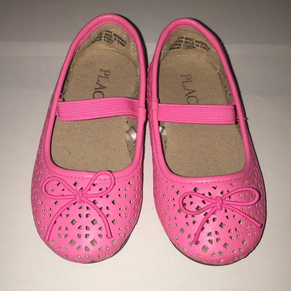 New girls hot pink ballerina flats